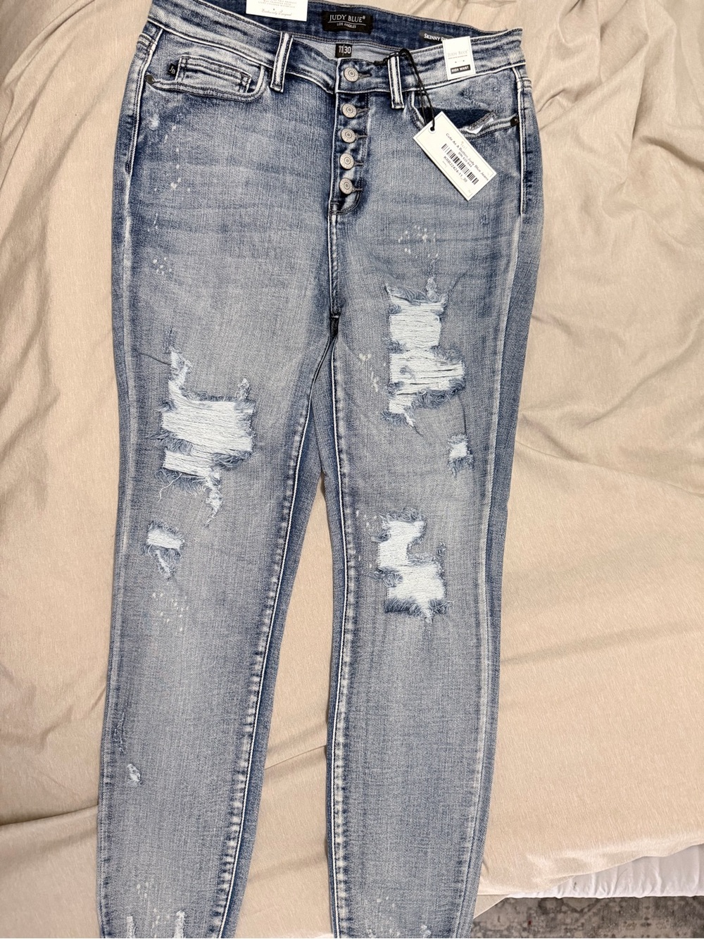 Judy Blue Light Blue Distressed Skinny Jeans 11/30